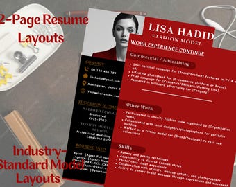 Model Resume Template Bundle, Comp Card, Cover Letter (Canva Editable)