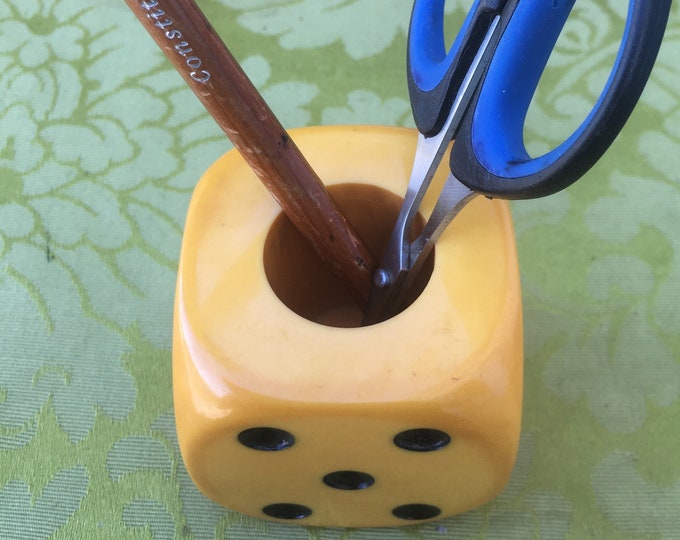 French Art Deco 1920s BAKELITE DICE HOLDER ~ for Candles / Pencils ...