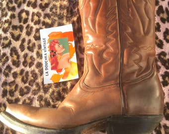 COWBOY Boots TONY LAMA Vintage Lizard 