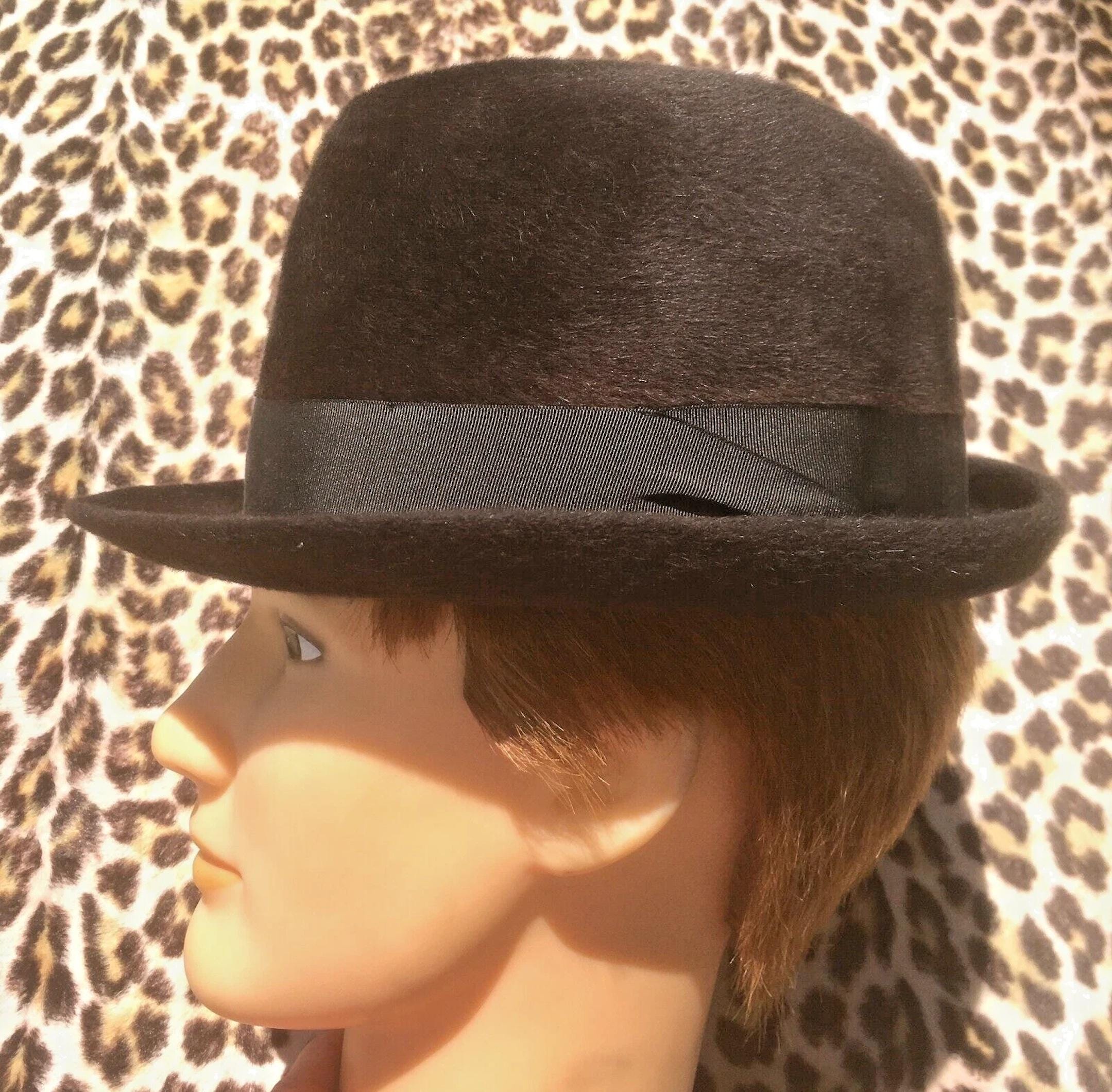 Vintage Pierre Cardin Women\'s Luxuria Wide Brim Hat, Italian, Black & Brown, EC! Vintage Wool Felt Wide Brim Garbo Hat, 1980s Hat, Women  main image 2