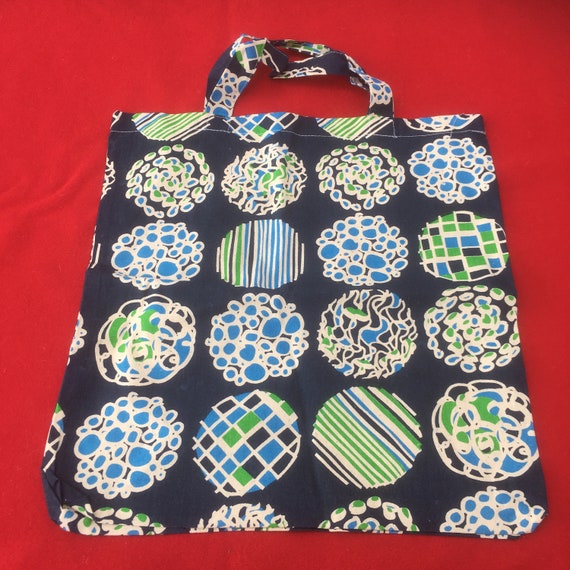 French 1960s COTTON TOTE BAGS ~ Eye-Catcher Colou… - image 3