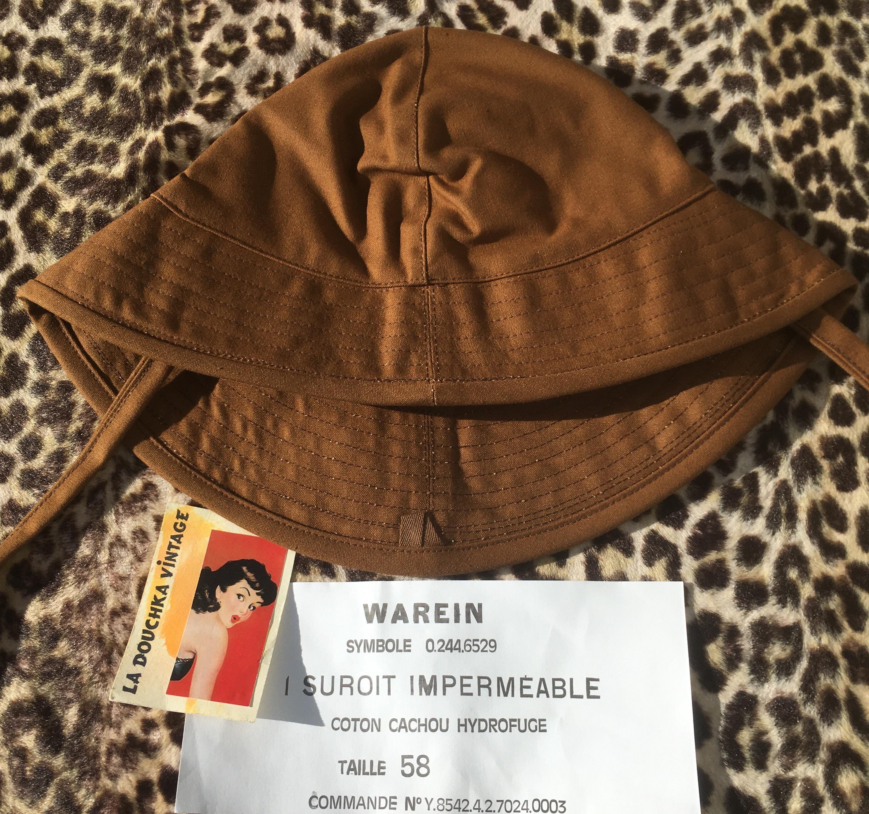French 1950s FISHERMAN / WORKWEAR / SNCF Railroad Hat ~stitched