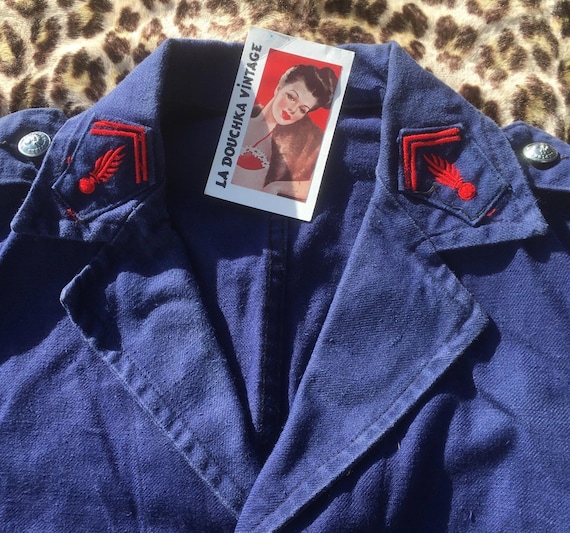 40s〜 British Work Indigo Fireman Jacket 40s British Indigo Fireman Jacket Long Fit Used Vintage