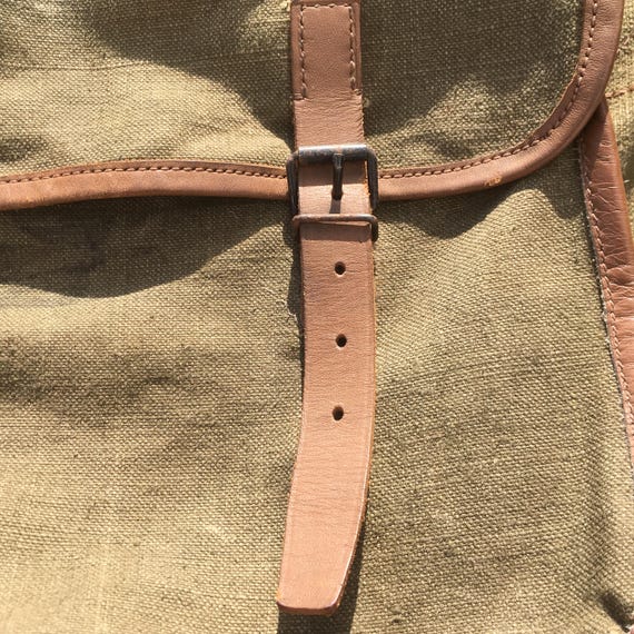 French Post 1950s Mailman / POSTMAN MUSETTE MESSENGER Bag~ Stamped