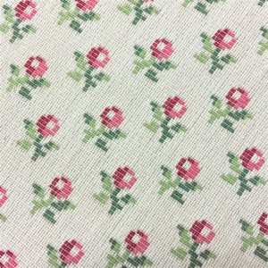 French 1940s Cotton Canvas Brocade Floral Fabric -Art home project /Upholstery /Clothing /Curtains -Perfect Unused Vintage- Sold by the yard