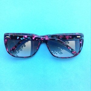 French 1970s Women Vintage Sunglasses - Unique Eye Catcher Colorful Frame & Glass Lenses - MADE IN FRANCE -  New/Old Stock