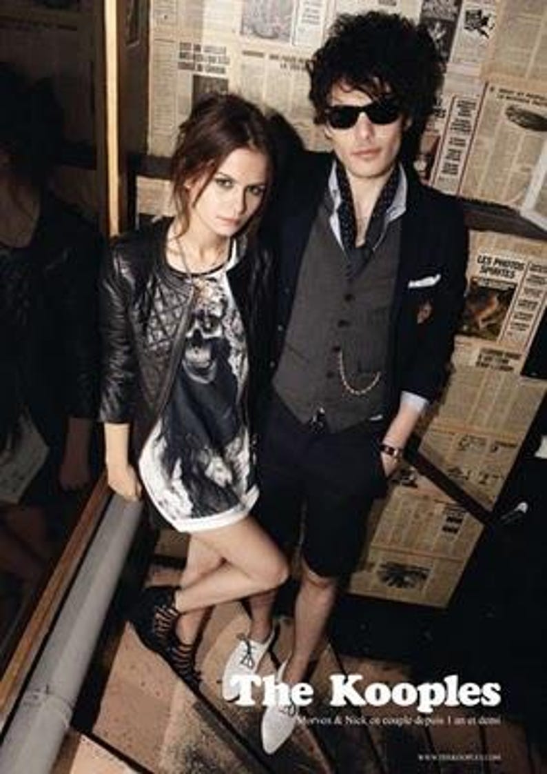 French Designer The Kooples Women Skinny Slim Pants - Black & Red Bold Design with Logo - Rock'n Roll Spirit - Rare Print - Mint -XS/S -W:26 image 8