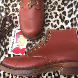 1915s-1920s Mens Antique Mens Wool Felt Lace up Boots