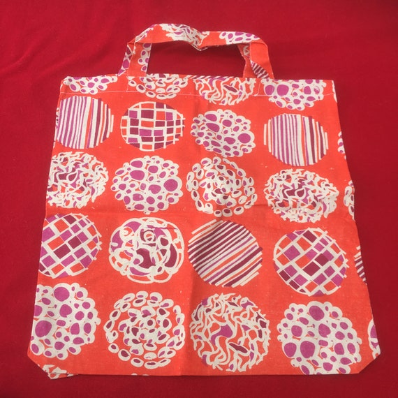 French 1960s COTTON TOTE BAGS ~ Eye-Catcher Colou… - image 2