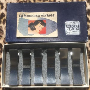 Letang & Remy 1960s Signed FLATWARE CUTLERY RESTS / Holders ~Set of 6~ Space Age/Mod/Atomic Design ~Made in France~New in Box~Unused Vintage