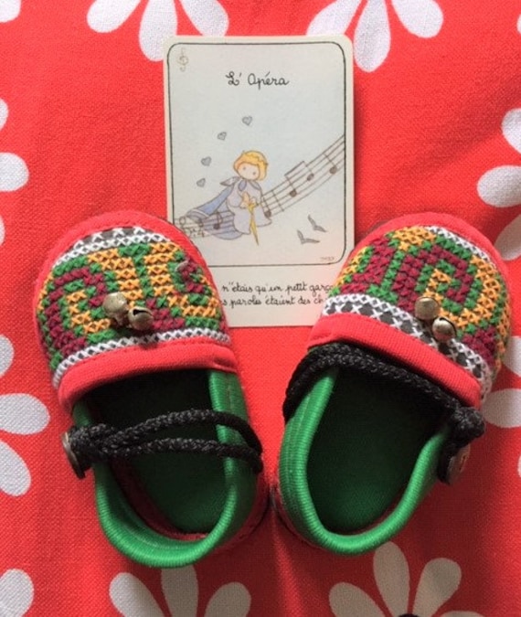 French Baby Slippers Shoes - Colourful Ethnic Styl