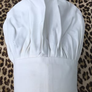 French 1980s Tall TOQUE CHEF HAT ~ White Cotton - Pleated ~ Iconic ...
