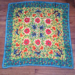 MANTERO VIII COLLECTION Silk Scarf Floral Pattern Made in - Etsy ...