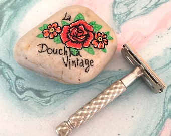 French Gillette 1960s Men Vintage Safety Razor - Silver Metal