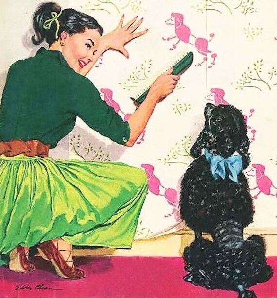 1950s Women Small Adorable POODLES DOGS BROOCH ~ … - image 7