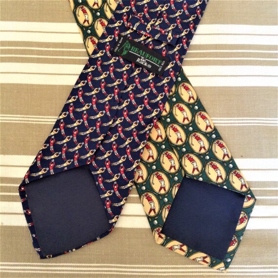 French 1990s Vintage Necktie Tie - Lot of 2 - Soc… - image 3