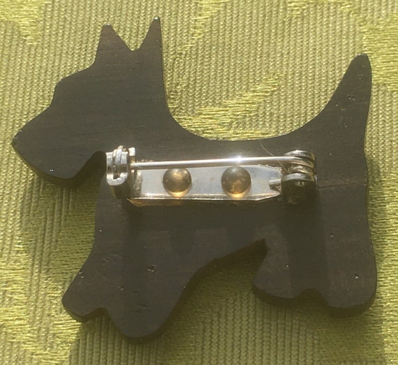 FRENCH 1950s Scottish Terrier DOG BROOCH ~ Carved… - image 6