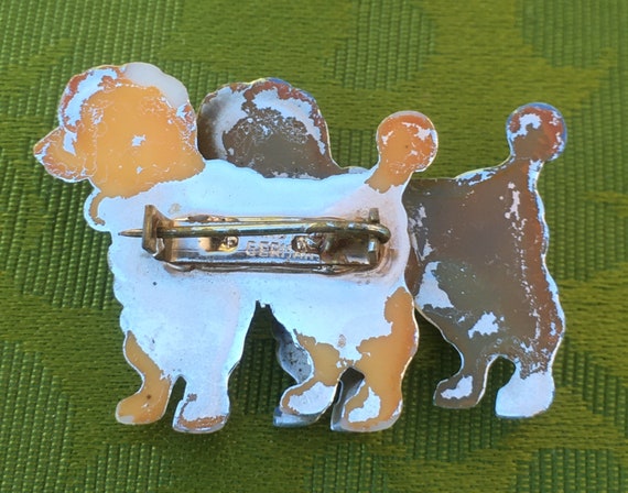 1950s Women Small Adorable POODLES DOGS BROOCH ~ … - image 6