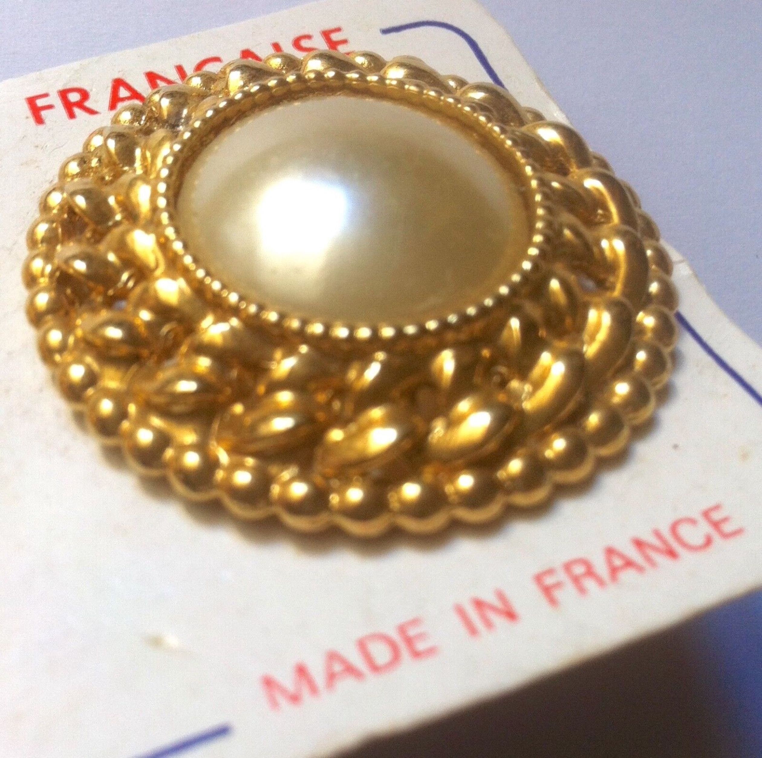 Boucles D'oreilles Clips Vintage Paris - Feuilles De Bananier Doré 3 Cm - Années 80