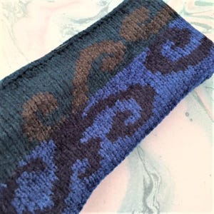 French 1980s Unisex Women/Men Winter Ski Knitted Headband Ear Warmer & Warm Fleece Lining - Made in France - New