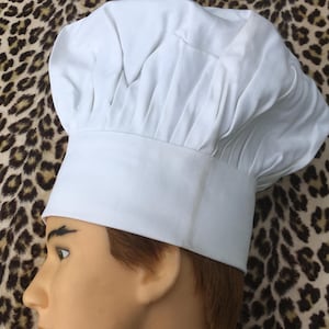 French 1980s Tall TOQUE CHEF HAT ~ White Cotton - Pleated ~ Iconic ...