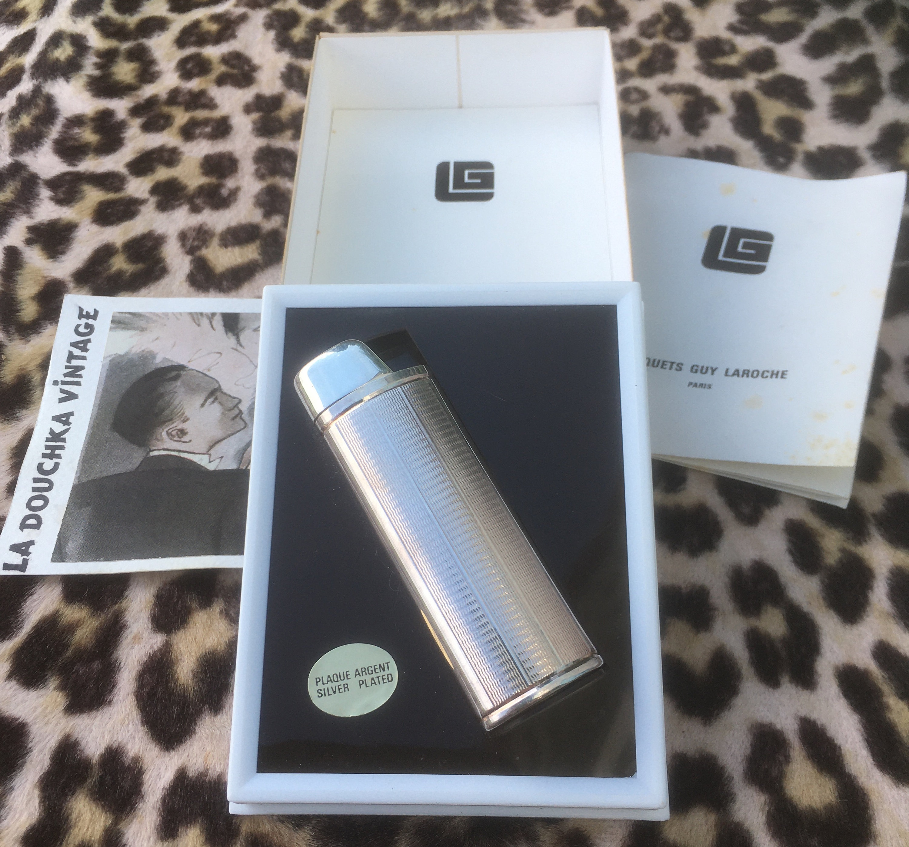 Guy Laroche 1960s LIGHTER COVER CASE ~ Silver Plated ~ Signed