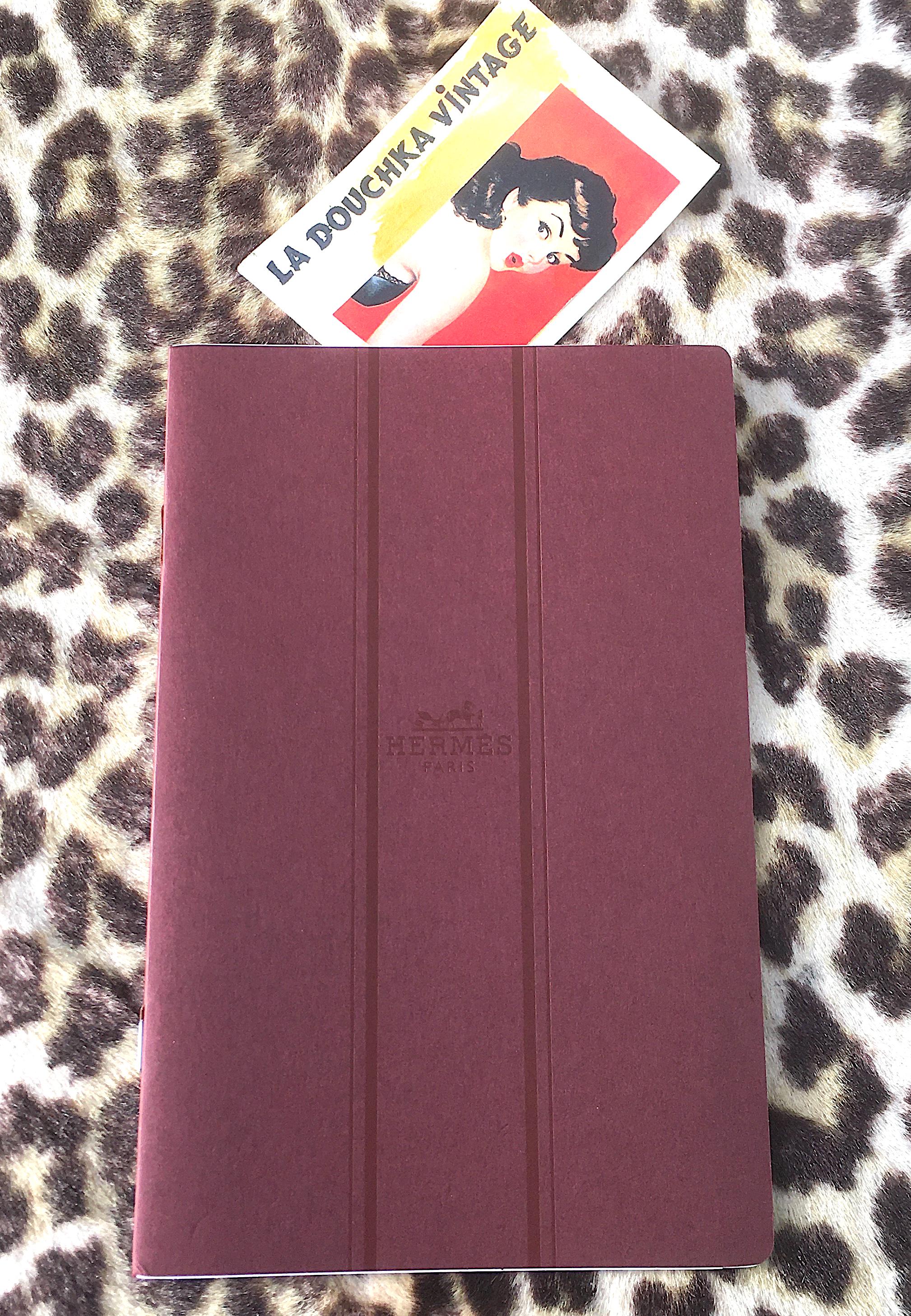 French HERMES 1960s ADDRESS NOTEBOOK~ Burgundy & Signature Logo