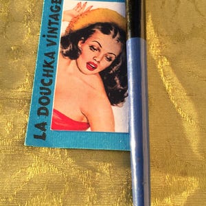 Pluma de caligrafía francesa Mallat París, década de 1920, portaminas / pluma de inmersión ~ Madera azul y negra ~ Fabricada en Francia ~ Longitud: 6.1/4" ~ Nueva / Sin usar Vintage