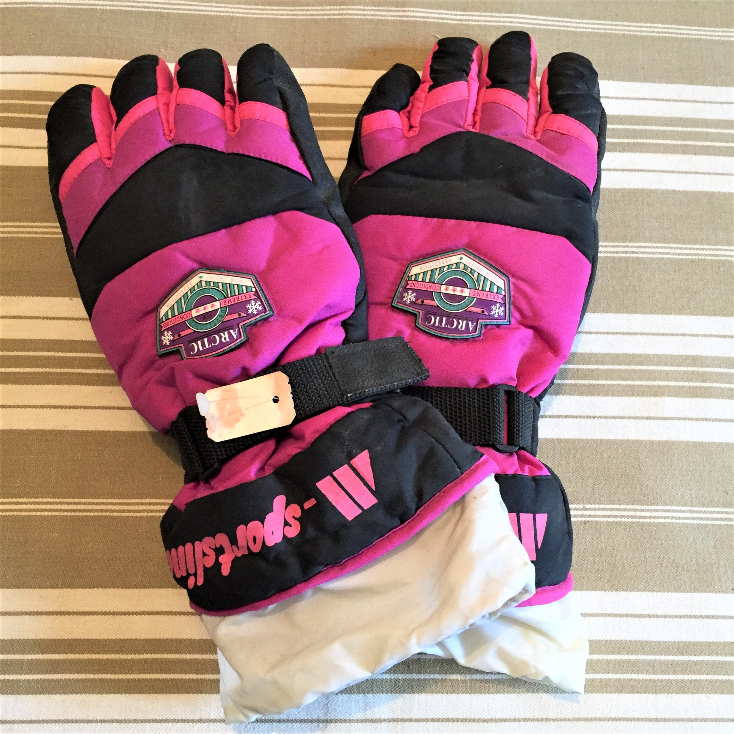 Gants de ski vintage des années 90 Cold Wave Power Skin
