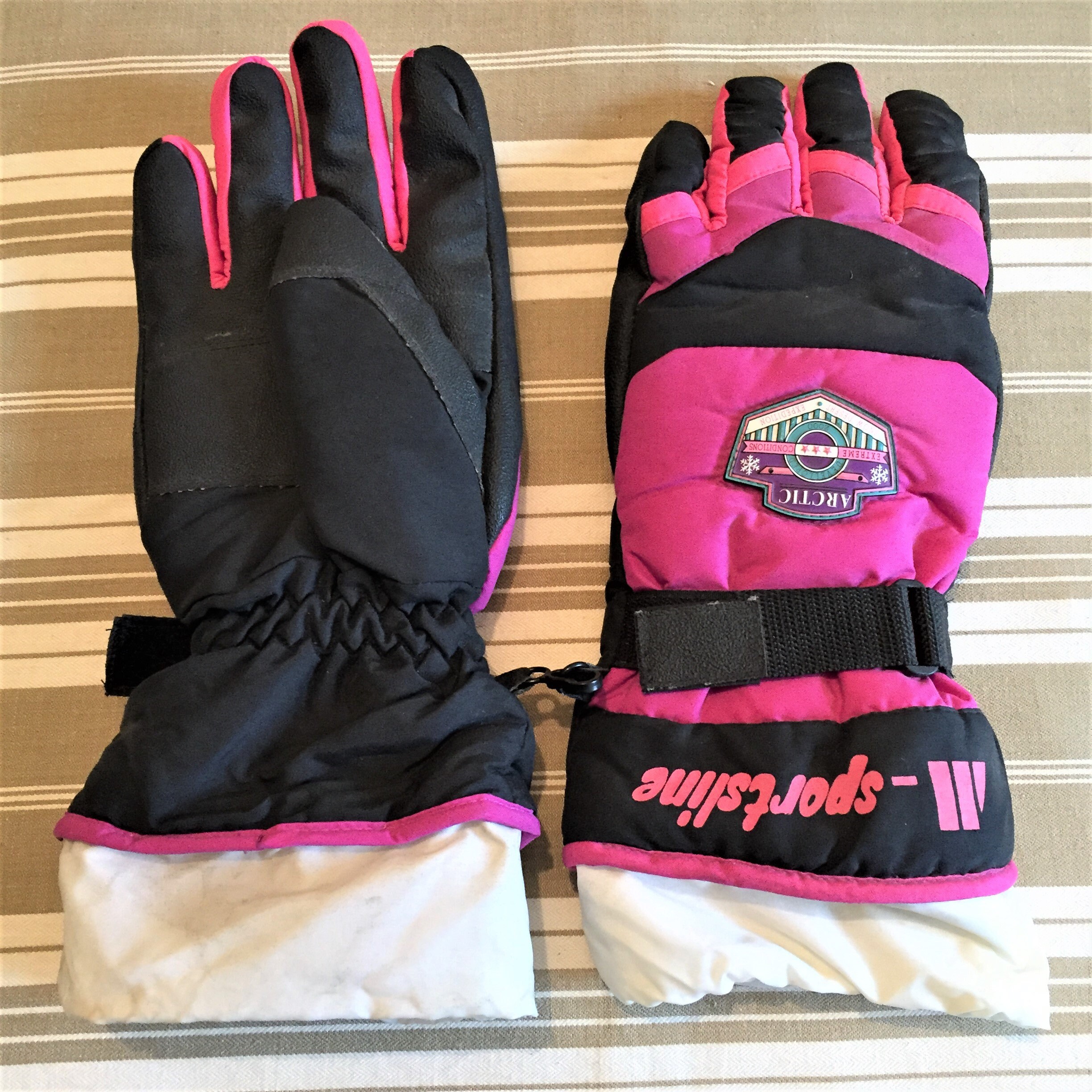 Gants De Ski Homme Vintage, Jamais Portés – Noirs, Taille 9 Avec Zip Et Fourrure