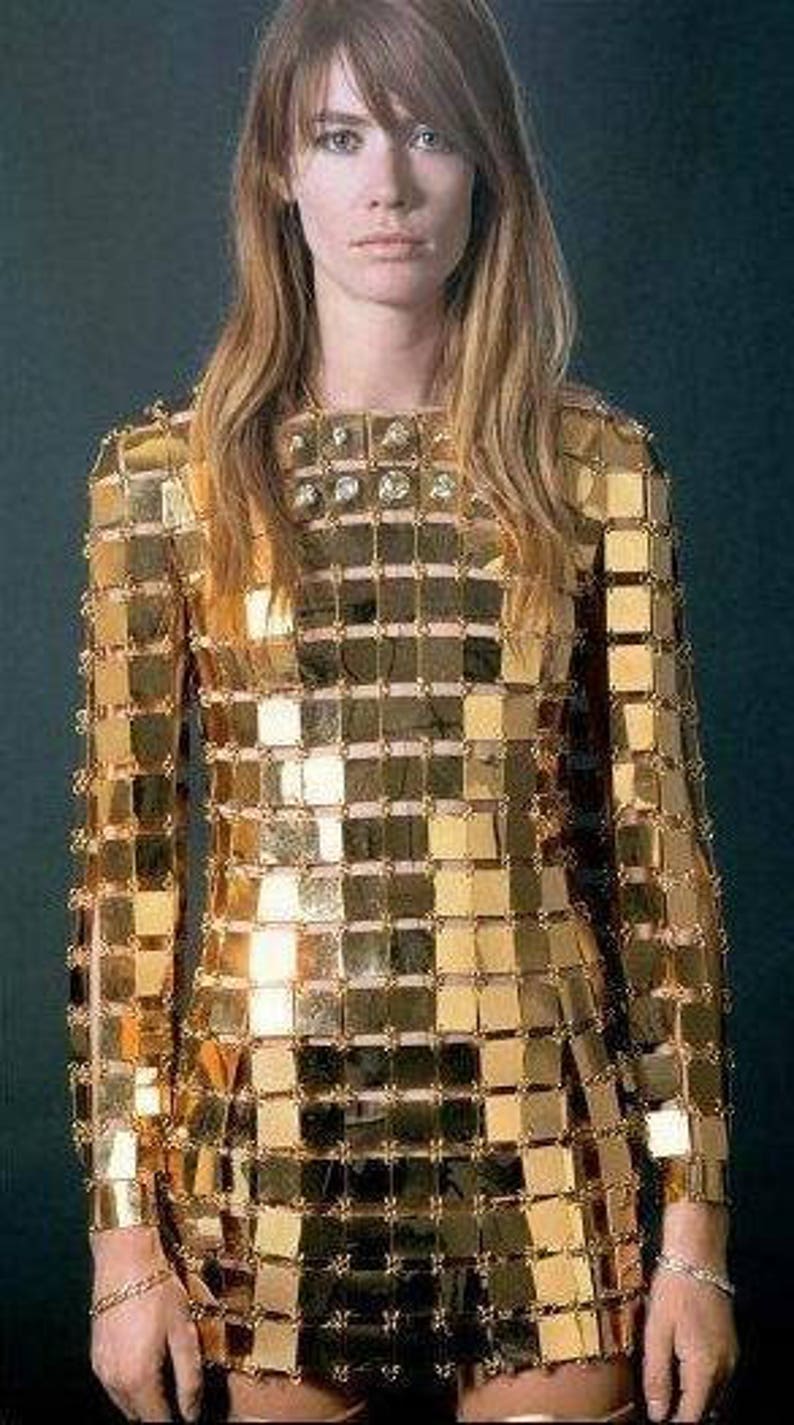 M ! New Eye Catcher Gold Sequins French Women Studio 54 Disco Disco Wide Stretch Belt