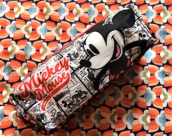 Estuche vintage para lápices exclusivo para niños de los años 80 - Diseño de Mickey Mouse de Disney - ¡Nuevo! - ¡De vuelta al cole!