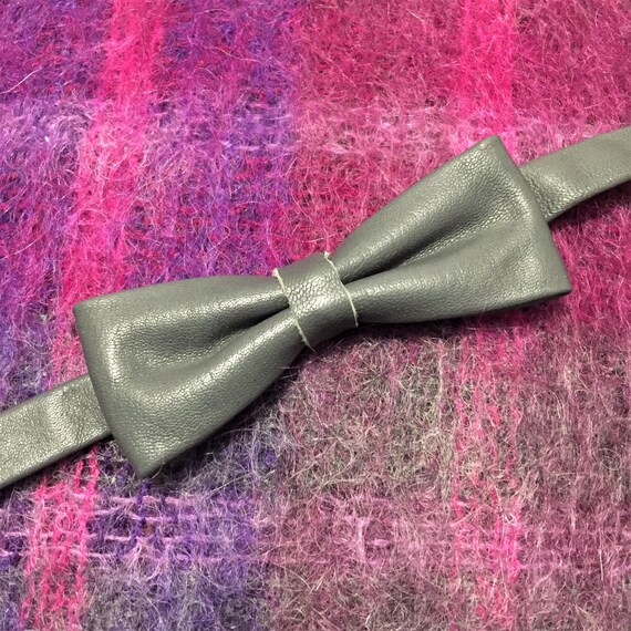 French Men Vintage Pre-Tied Genuine Leather Bow T… - image 3