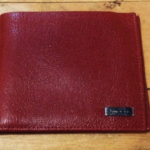 French Designer LANCEL Unisex Bifold Pocket Wallet - Credit Cards & Coins -Brown Leather - Logo Signature - MADE in FRANCE -Mint Condition