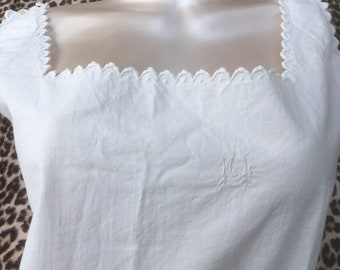 Französische viktorianische 1800er Jahre Stillkleid Umstandskleid ~ weiße Baumwolle ~ Hand bestickt ~ Ungetragen ~ M