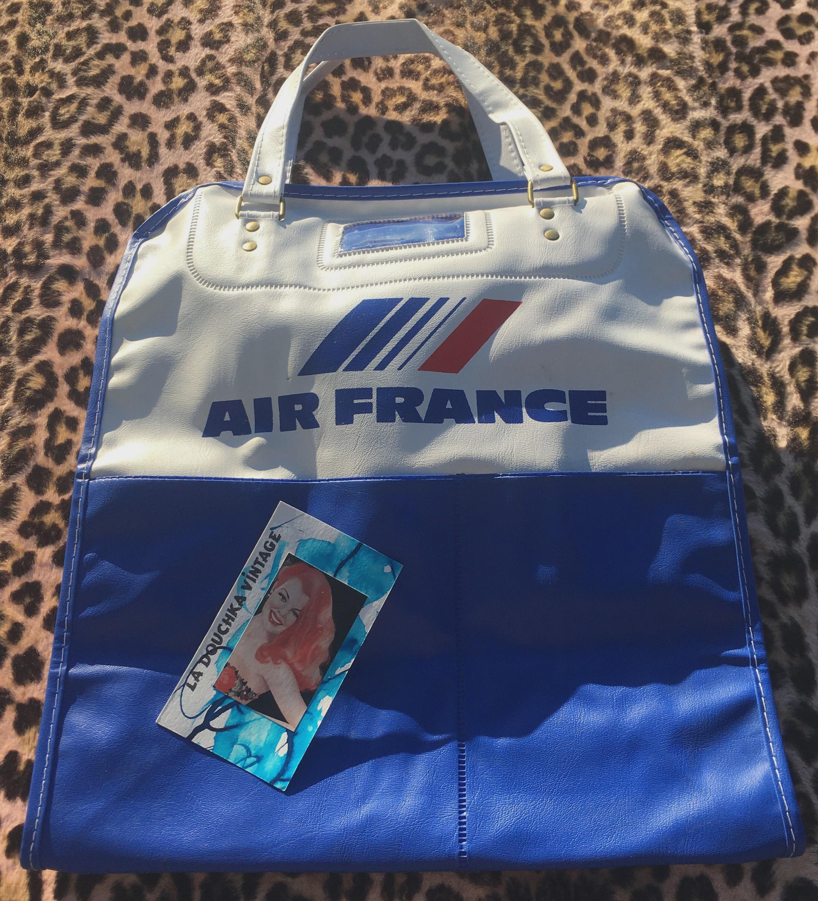 60年代　ヴィンテージ　エアラインバッグ　「AIR FRANCE」 ヴィンテージAIR FRANCEエアフランス・エアラインバッグ