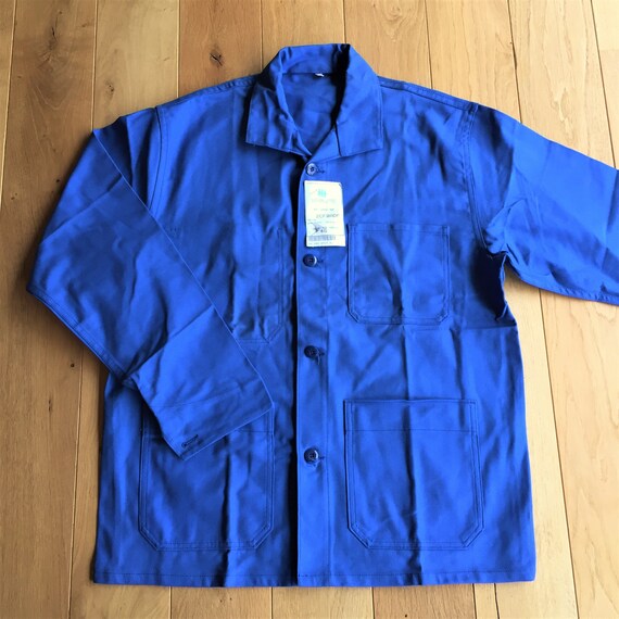 French 1970s Men Vintage Chore Work Overshirt Art… - image 1