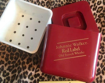 Johnny Walker 1960s LARGE ICE BUCKET~ Scotch Whisky Red Label ~ Made in England ~ Perfect Condition ~Groovy Vintage Barware for your Parties