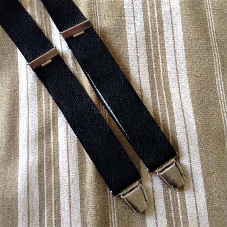Timeless 1960s Men Vintage Clip-On Suspenders Made in Germany Rockabilly Style New Wide X-Back Design /& Black Web
