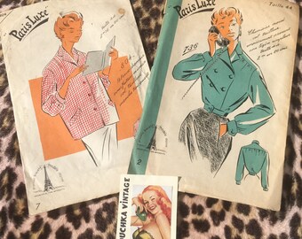Patron De Couture Vintage Marie Claire N°6127 - Robe/Chemisier Taille 12/14 Ans - Années 50