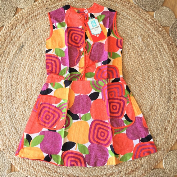 French 1960s Girl Vintage Summer Dress & Lace Det… - image 1