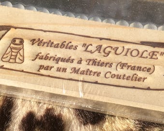French Laguiole 1970s Bread & Butter KNIVES SET~ Tempered Carbon Steel ~Bee Signature ~Breakfast/Cheese Board ~Made in France~Unused Vintage