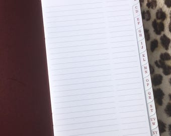 French HERMES 1960s ADDRESS NOTEBOOK~ Burgundy & Signature Logo