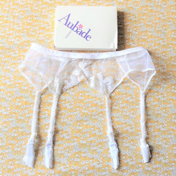 Authentic French Aubade 1970s Women Vintage White Garter Belt Girdle Suspenders - Sexy Sheer Lace & Tulle - Made in France - New in Box - M - Etsy Israel Authentic French Aubade 1970s Women Vintage White Garter Belt Girdle Suspenders - Sexy Sheer Lace & Tulle - Made in France - New in Box - M - Etsy Israel