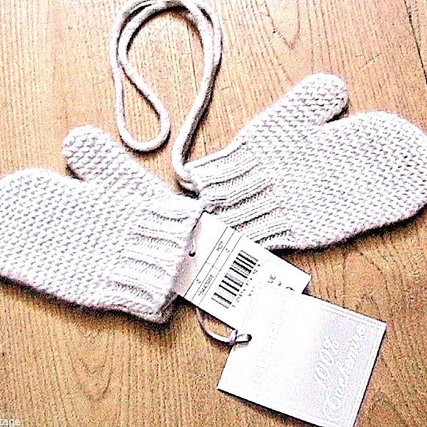 FRENCH Luxurious Baby Infant Knit Gloves MITTENS~100% Pure CASHMERE~Made in France~ Nouveau avec Tag