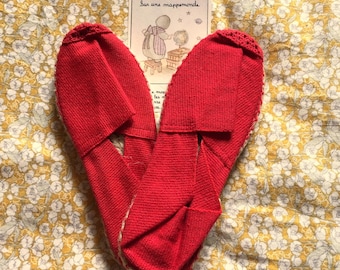 French 1970s Unisex Kids Vintage Summer Sandals Espadrilles - Joyful Red Canvas - Made in France - New/Old Stock - US 11.5 / FR 28