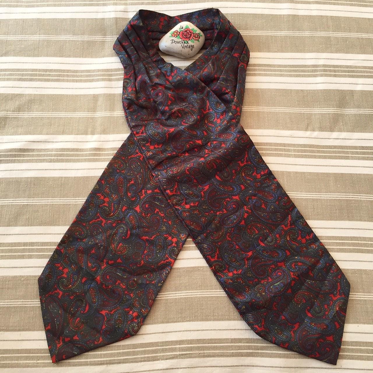 Foulard Lavallière Rétro - Motifs Géométriques Multicolores, En Polyester, Parfait état, Occasion