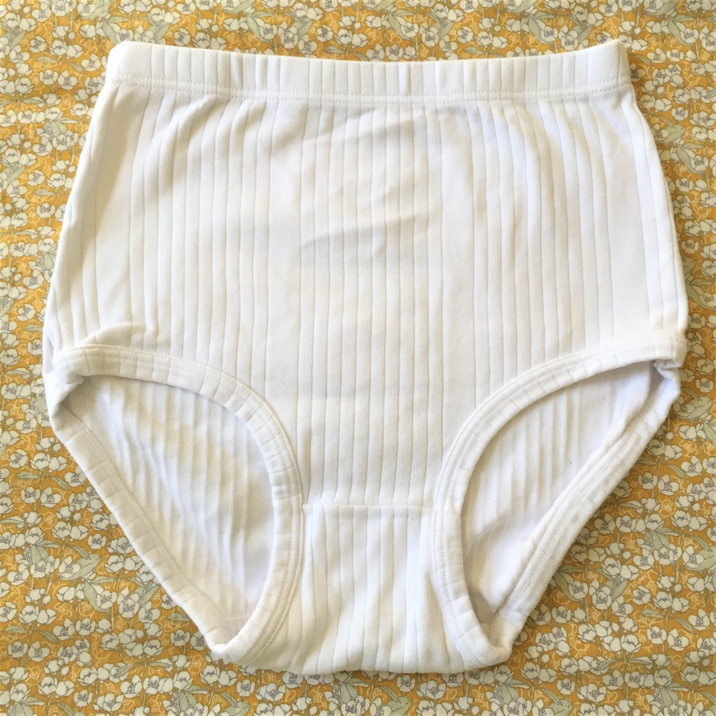 RIBBED COTTON BRIEFS - White