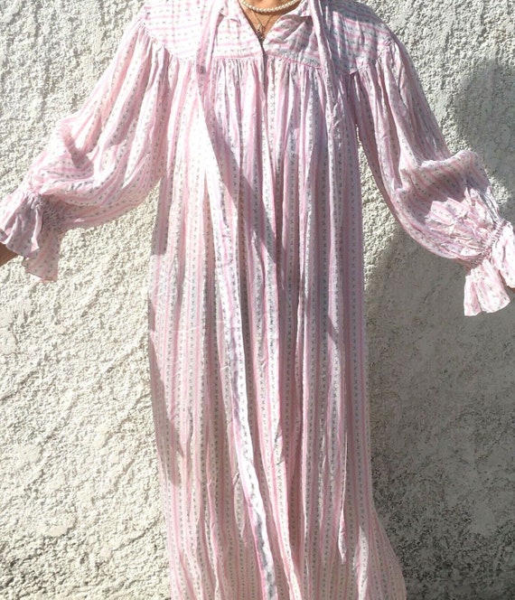 FRENCH 1930s Women Pleated LONG NIGHTGOWN / Robe … - image 2