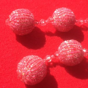 French Art Deco 1920s Women FLAPPER LONG NECKLACE~ Pink Czech Glass Beads ~Roaring 20s /Great Gatsby ~Made in France~ Perfect Unique Vintage